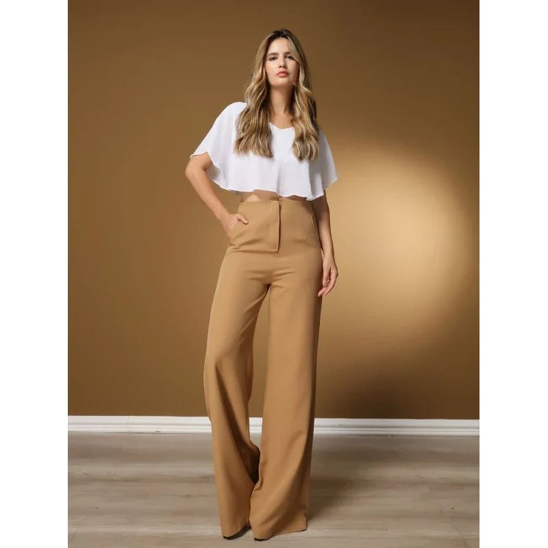 Calça Alfaiataria Moda Feminina Pantalona