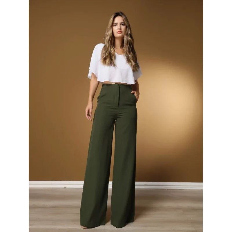 Calça Alfaiataria Moda Feminina Pantalona