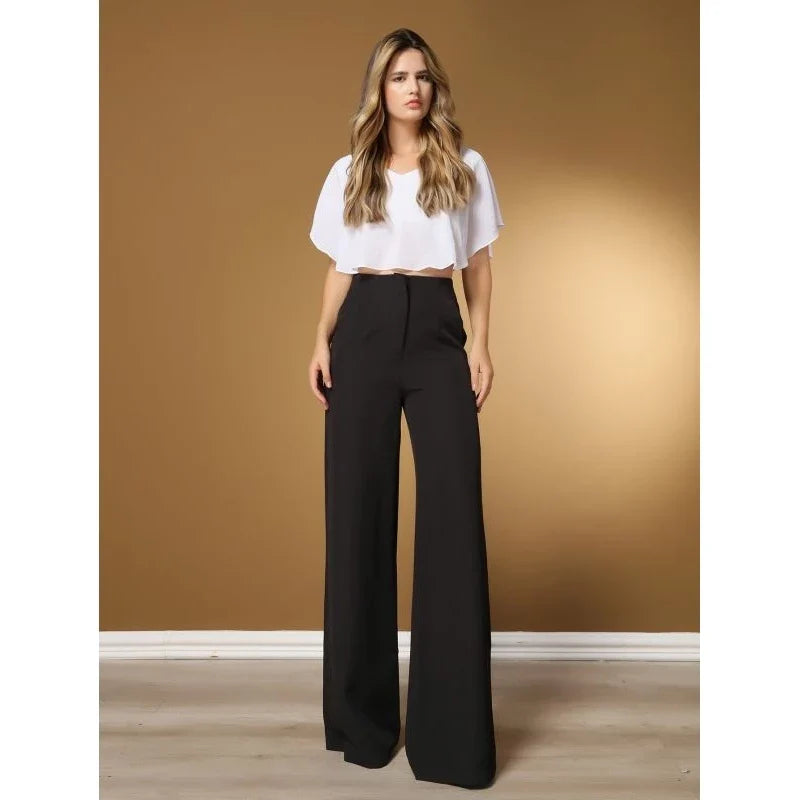 Calça Alfaiataria Moda Feminina Pantalona