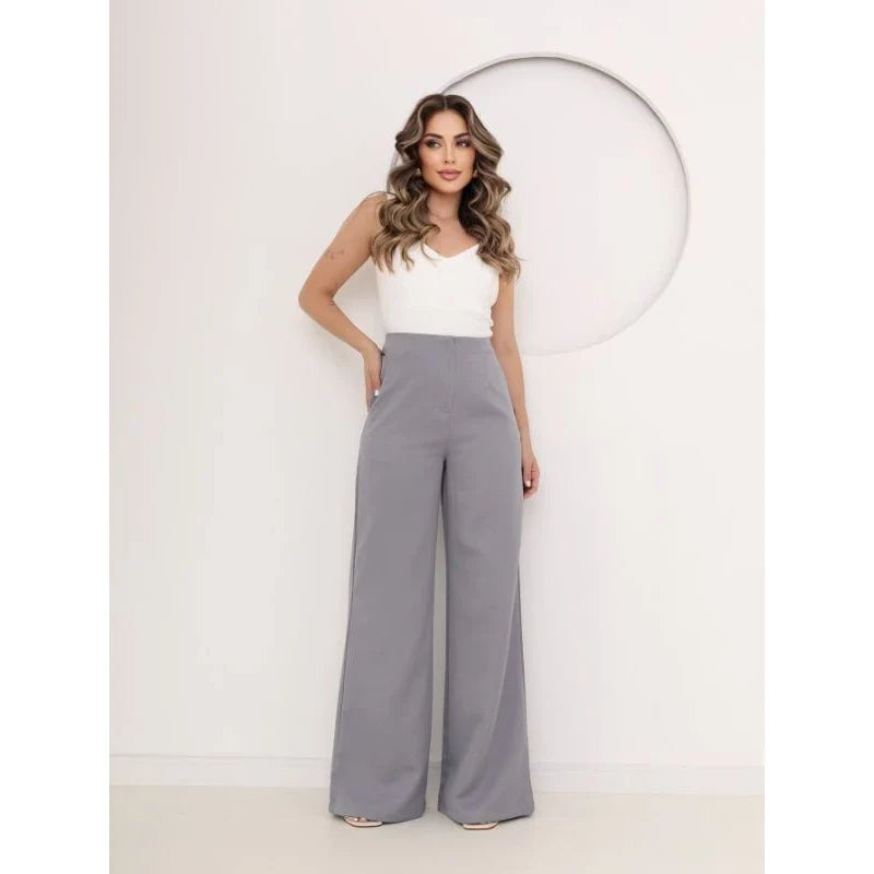 Calça Alfaiataria Moda Feminina Pantalona